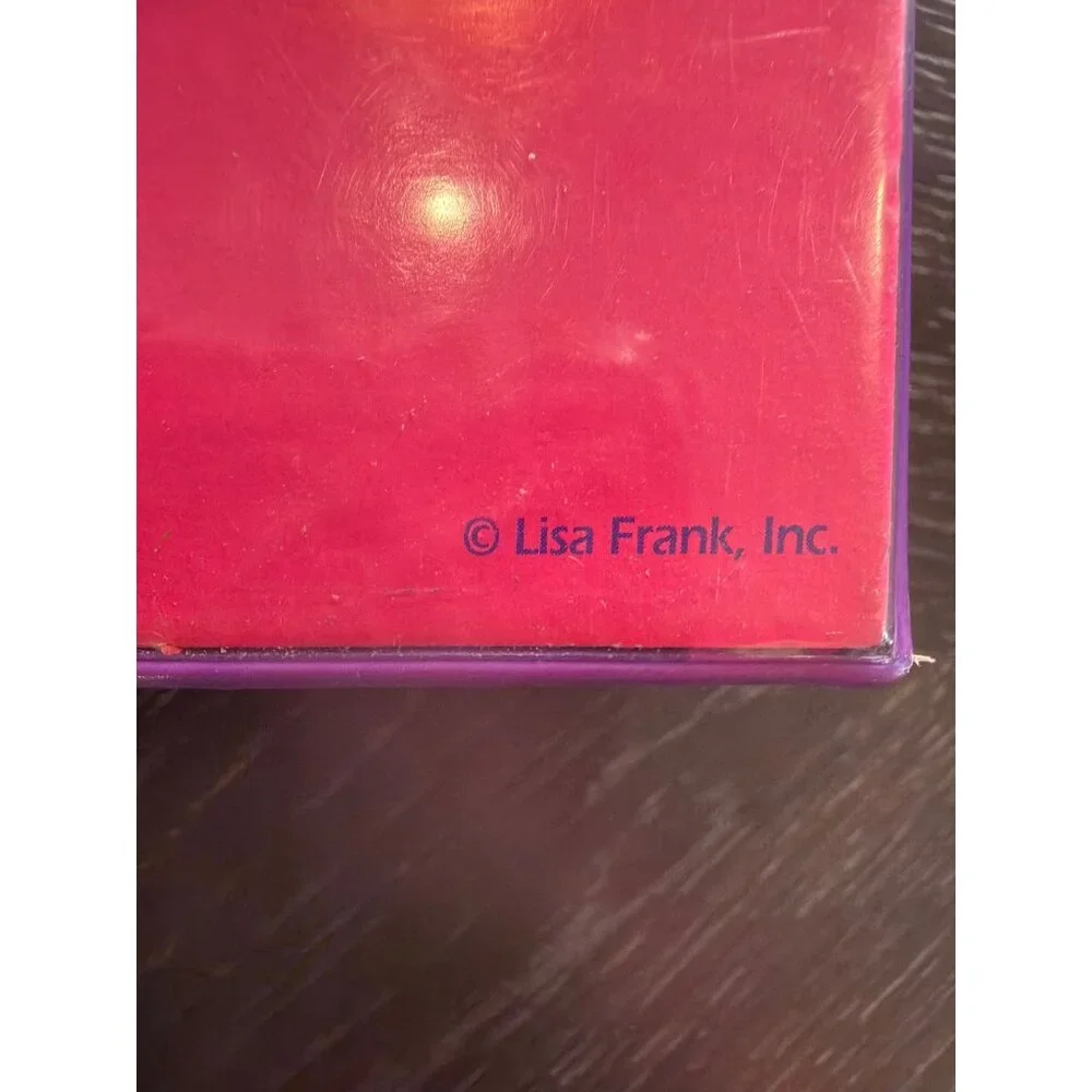 Lisa Frank Vintage Hollywood Bear Binder 3-Ring Pink & Purple Stuart Hall Made I